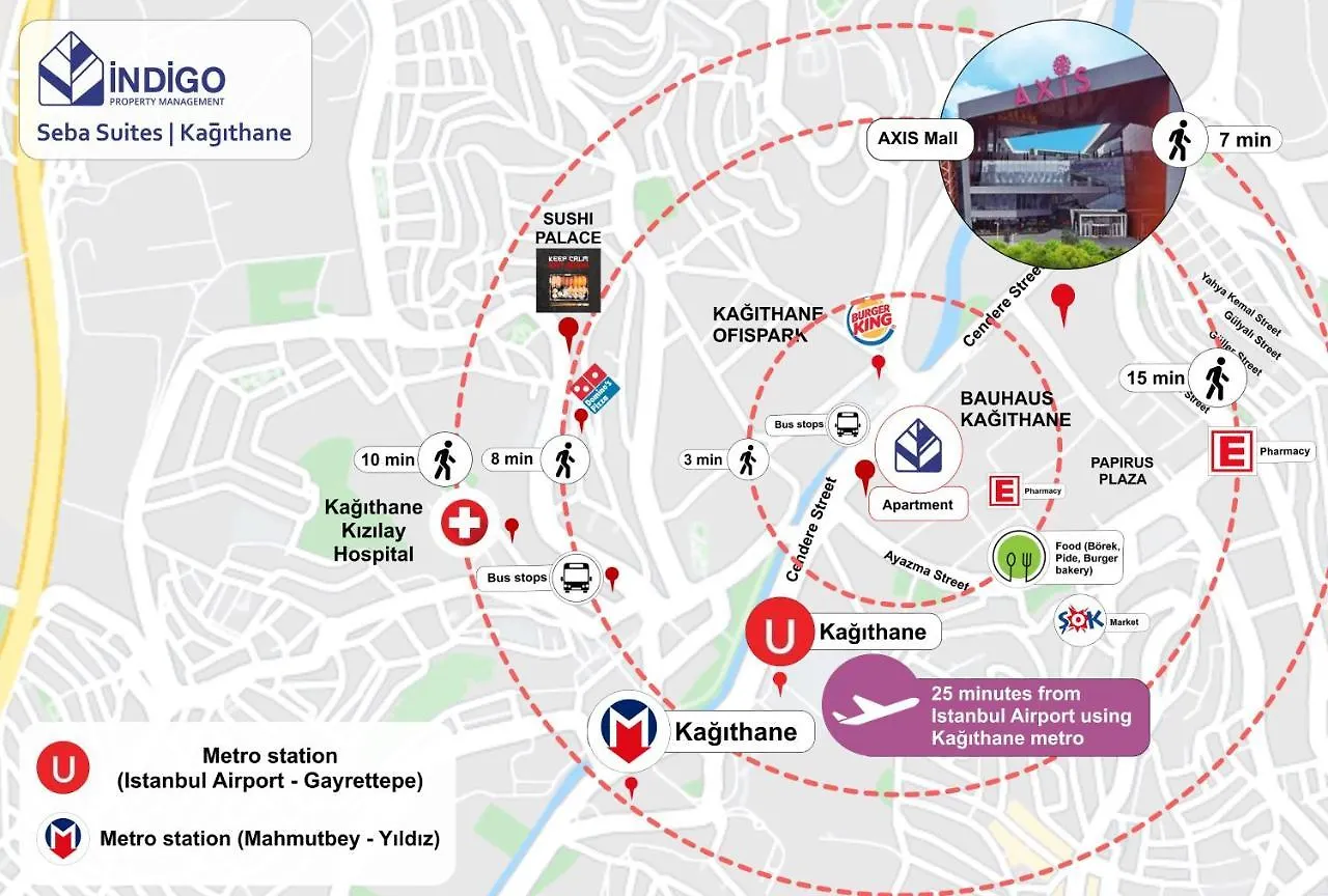 Near Airport Metro 1-Bdr Apt Wi-Fipoolgym Istambul Appartement